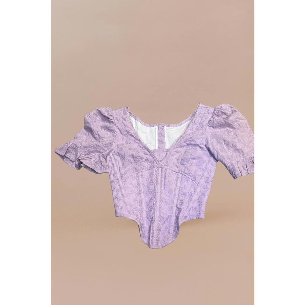 Corset Story lavender top puffy sleeves size XXS